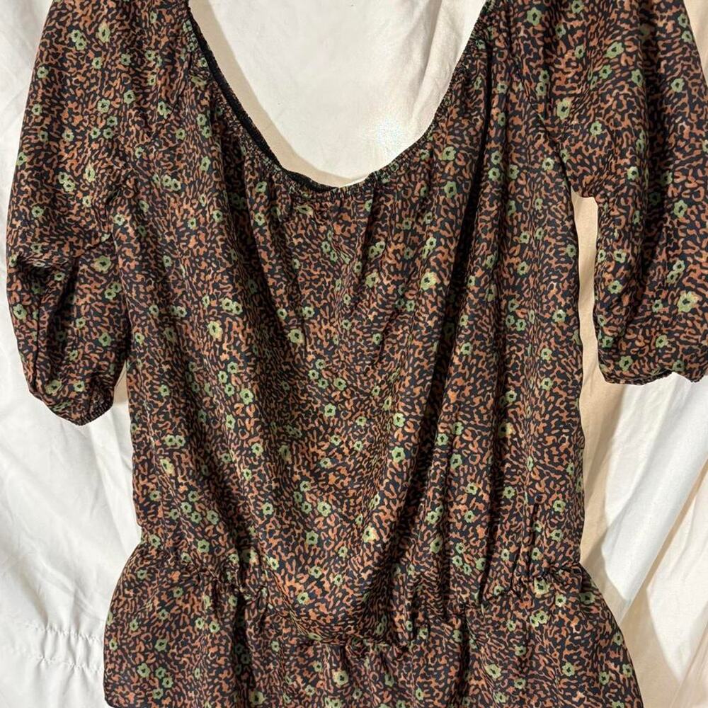 Gorgeous vintage inspired earth tone blouse